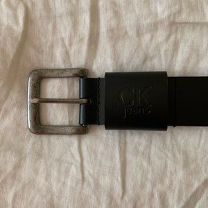 Calvin Klein Jeans Black Leather Belt